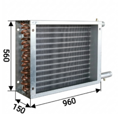 Теплообменник канальный Sanlex 900х500/3R - kalorifer-rf.ru 
